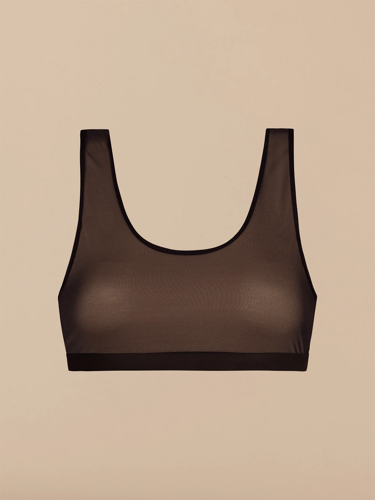 Women's Mesh Scoop Neck Bralette | Black