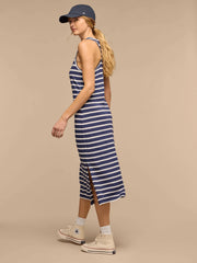 Daily Racerback Tank Dress | Navy Stripes