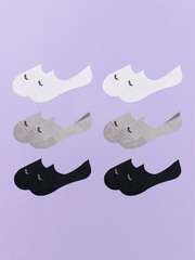 Essential No Show Sock 6-Pack | White/Heather Grey/Black Pack
